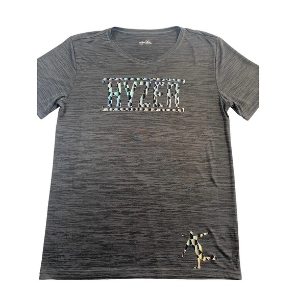 Disc Golf Shirt HOLOGRAPHIC HYZER Logo Unisex Jersey Active XL Grey Dri Fit - Picture 1 of 12